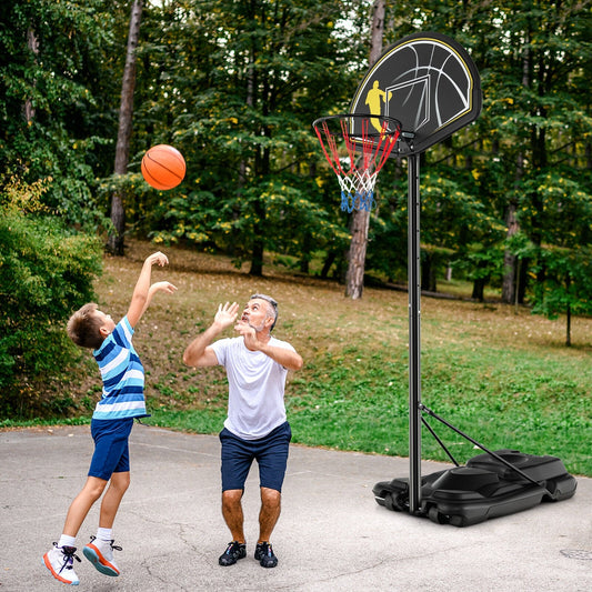 4.25-10 Feet Portable Adjustable Basketball Goal Hoop System, Black - Gallery Canada