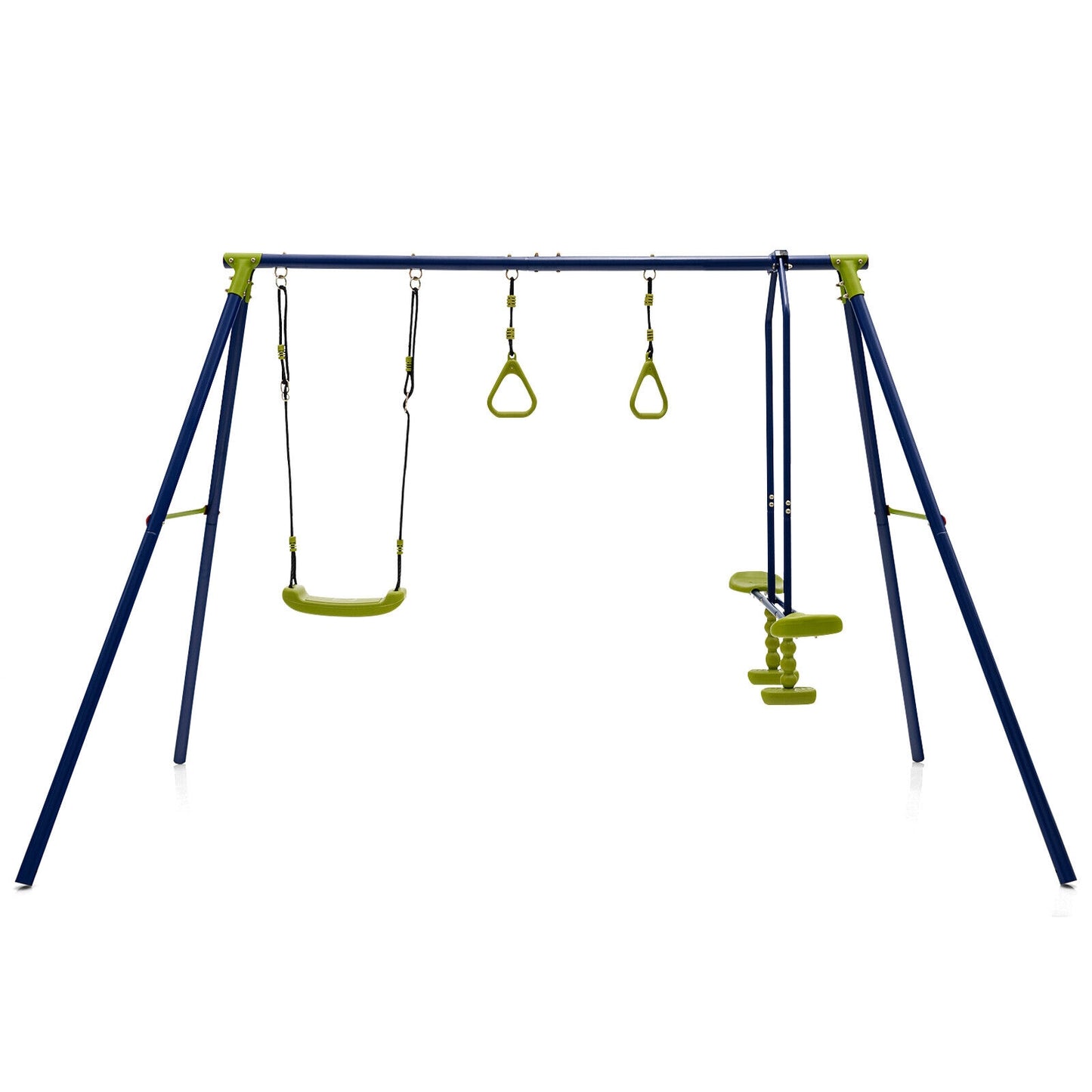 3-in-1 Outdoor Swing Set, Kids Aged 3 to 10, Blue Swing & Playsets Blue at Gallery Canada