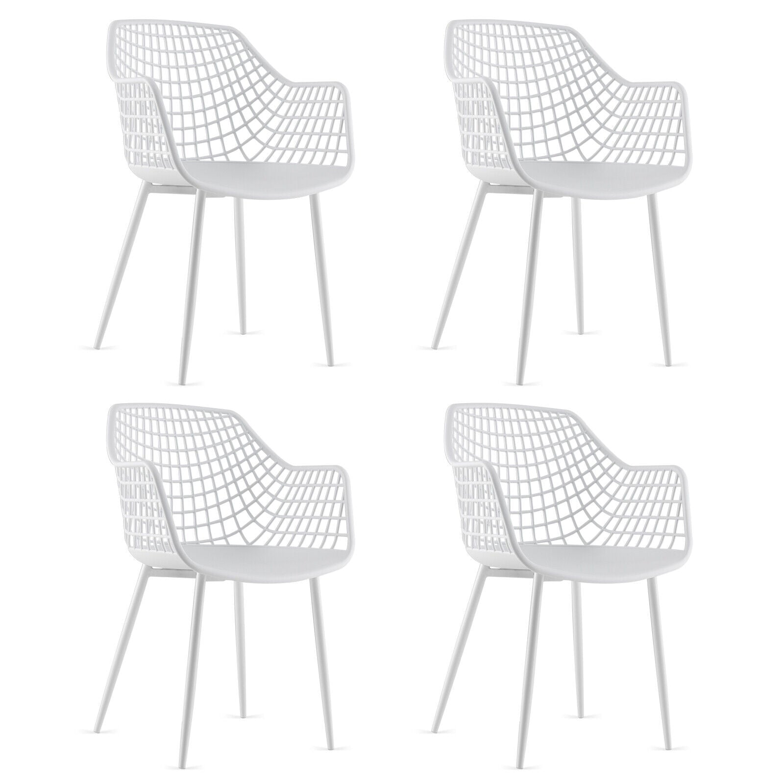 Set of 4 Heavy Duty Modern Dining Chair, White Dining Chairs at Gallery Canada