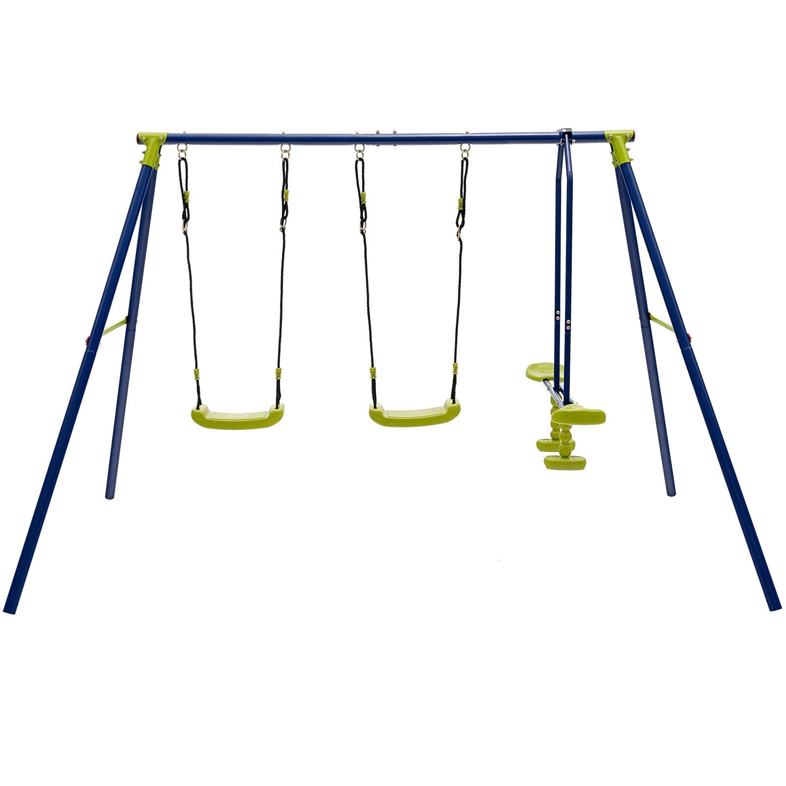 440 Pounds Kids Swing Set with Two Swings and One Glider, Blue Swing & Playsets Blue at Gallery Canada