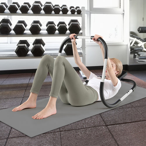 Portable Ab Trainer, Headrest And Foam Handle, White