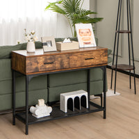 Thumbnail for 2 Drawers Console Table with Metal Frame for Living Room - Gallery View 6 of 10