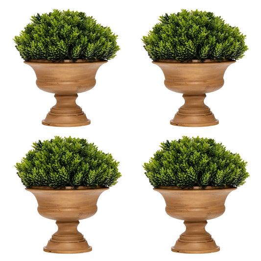 4 Pack Artificial Boxwood Topiary Trees, Green - Gallery Canada