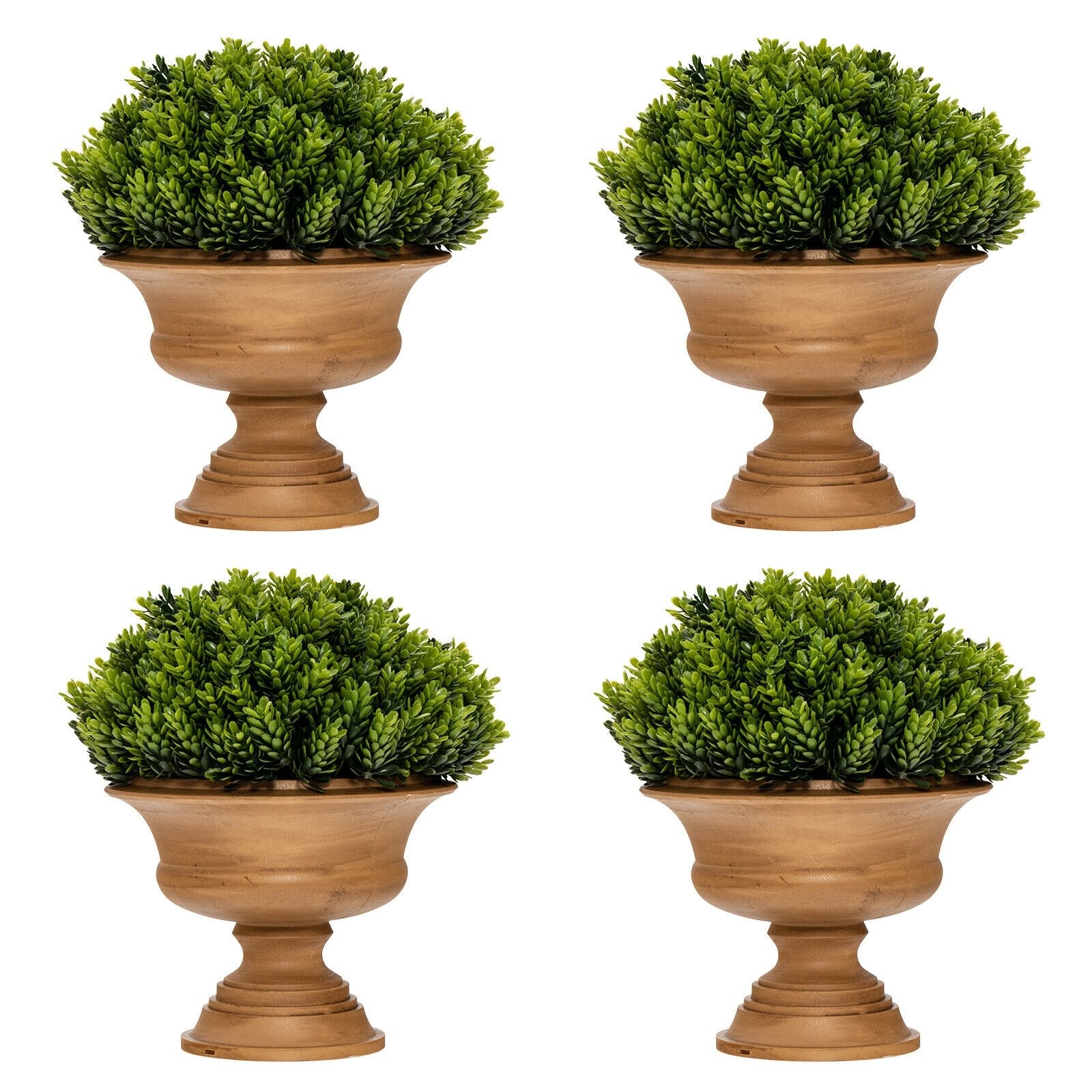 4 Pack Artificial Boxwood Topiary Trees, Green Faux Plants at Gallery Canada