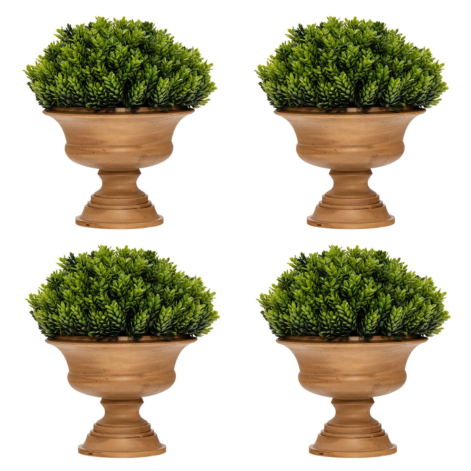 4 Pack Artificial Boxwood Topiary Trees, Green Faux Plants Green at Gallery Canada