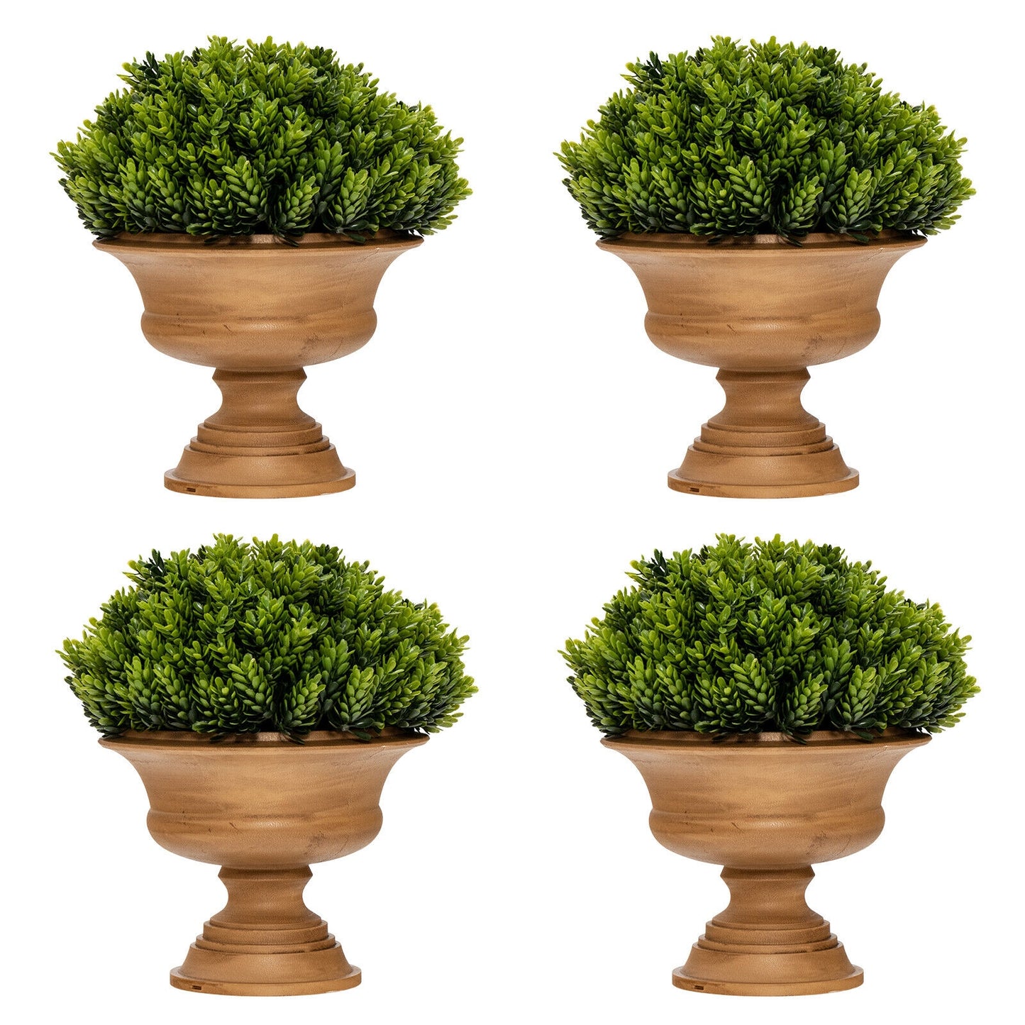 4 Pack Artificial Boxwood Topiary Trees, Green Faux Plants Green at Gallery Canada