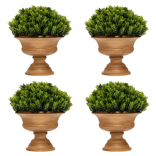 4 Pack Artificial Boxwood Topiary Trees, Green Faux Plants Green at Gallery Canada