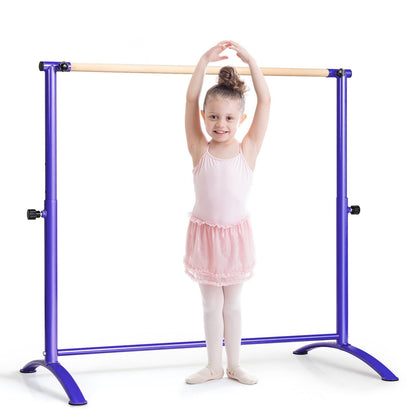 51 Inch Ballet Barre Bar with 4-Position Adjustable Height, Purple