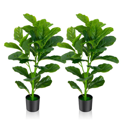 2-Pack Artificial Fiddle Leaf Fig Tree, Green Faux Plants Green at Gallery Canada