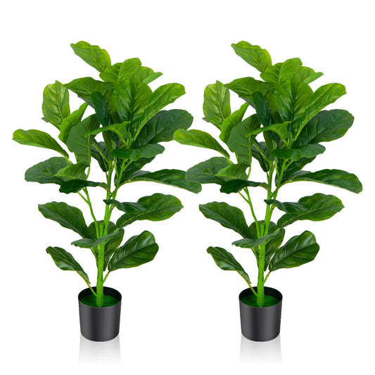 2-Pack Artificial Fiddle Leaf Fig Tree, Green Faux Plants Green at Gallery Canada