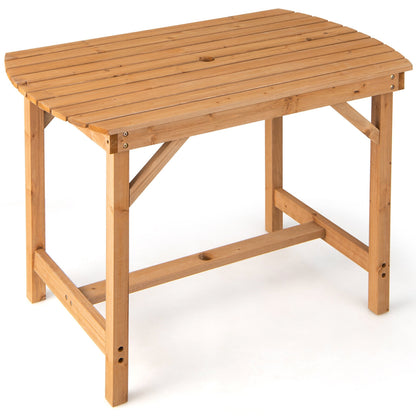 Outdoor Fir Wood Dining Table, 1.5 Inch Umbrella Hole, Natural Patio Dining Tables Natural at Gallery Canada