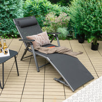 Thumbnail for Outdoor Aluminum Chaise Lounge Chair with Quick-Drying Fabric - Gallery View 2 of 12