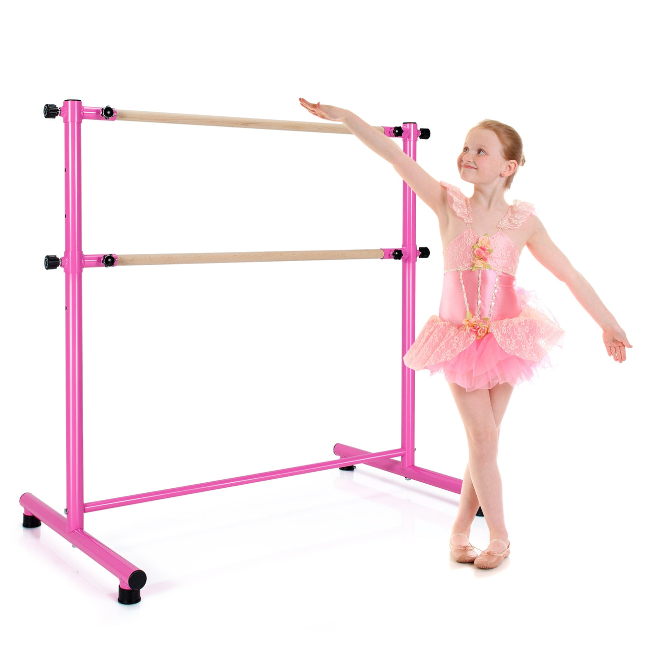 47 Inch Double Ballet Barre with Anti-Slip Footpads - Gallery View 10 of 11