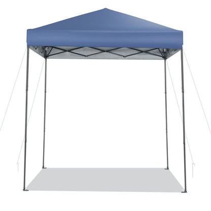 6.6 x 6.6 Feet Outdoor Pop-up Canopy Tent with UPF 50+ Sun Protection, Blue - Gallery Canada