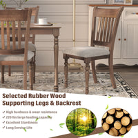 Thumbnail for 2 Pieces Vintage Wooden Upholstered Dining Chair Set with Padded Cushion - Gallery View 9 of 11