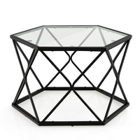 Thumbnail for Modern Accent Geometric Glass Coffee Table - Gallery View 1 of 9