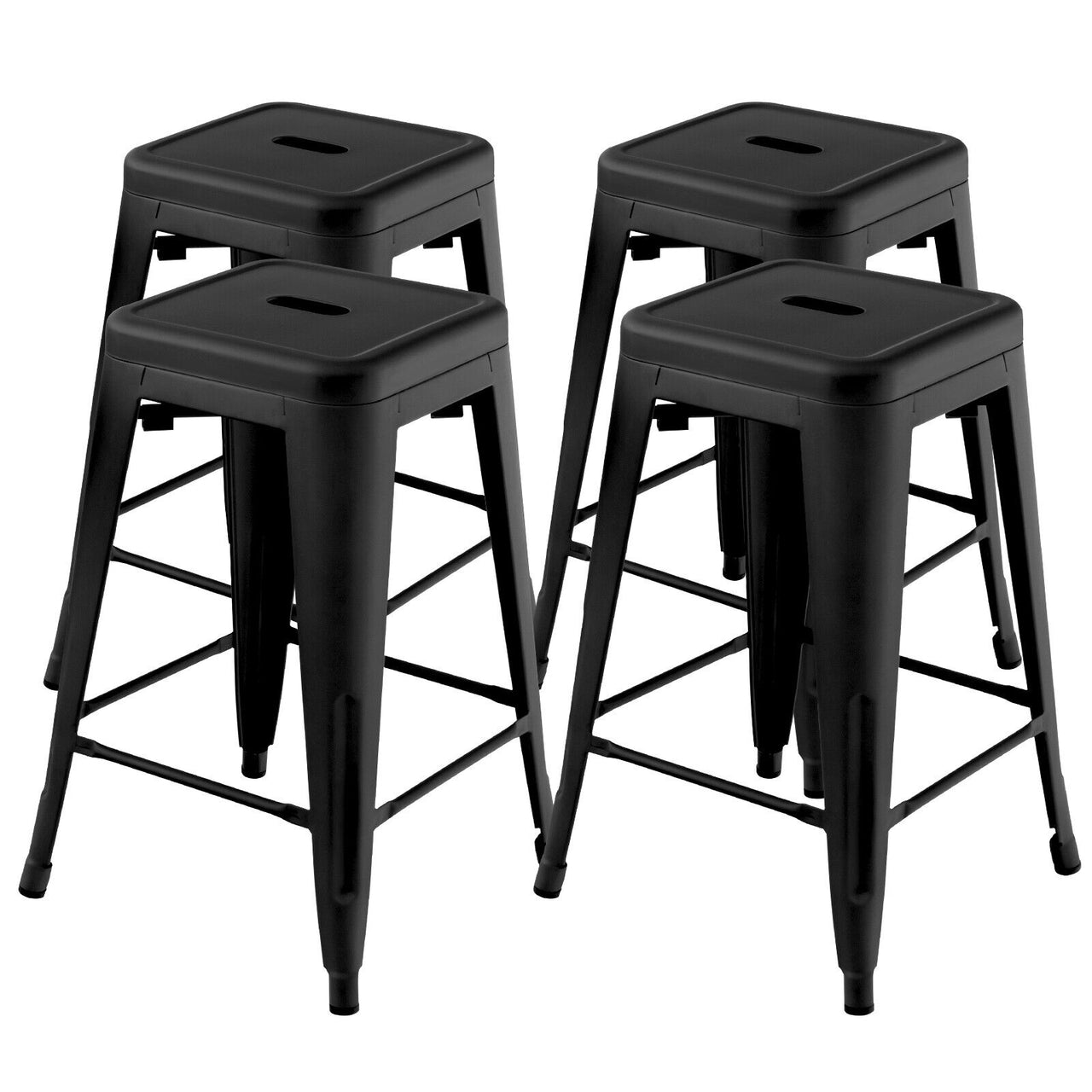 24 Inch Set of 4 Tolix Style Counter Height Barstool Stackable Chair - Gallery View 1 of 10