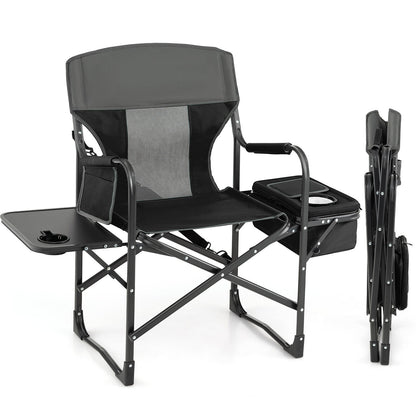 Folding Camping Director Chair With Cooler Bag, Side Table, Black Camping Furniture at Gallery Canada
