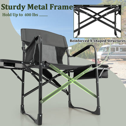 Folding Camping Director Chair With Cooler Bag, Side Table, Black Camping Furniture at Gallery Canada