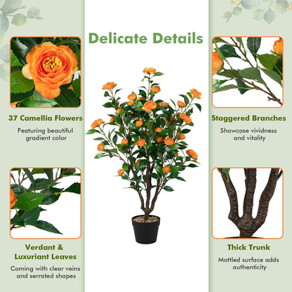3.3 Feet Artificial Camellia Tree for Indoor and Outdoor, Multicolor at Gallery Canada