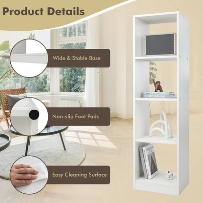 5 Tier 4 Cube Narrow Bookshelf, 4 Anti-Tipping Kits, White Bookcases at Gallery Canada