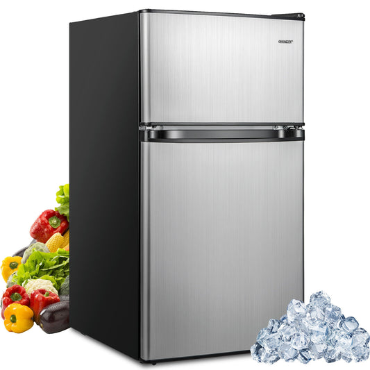 3.2 Cu. Ft Compact Mini Fridge with 5 Temperature Settings-Sliver, Silver Refrigerators & Freezers Silver at Gallery Canada