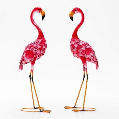 Flamingo Garden Statue Set, 2-Piece, Red Outdoor Decor Red at Gallery Canada