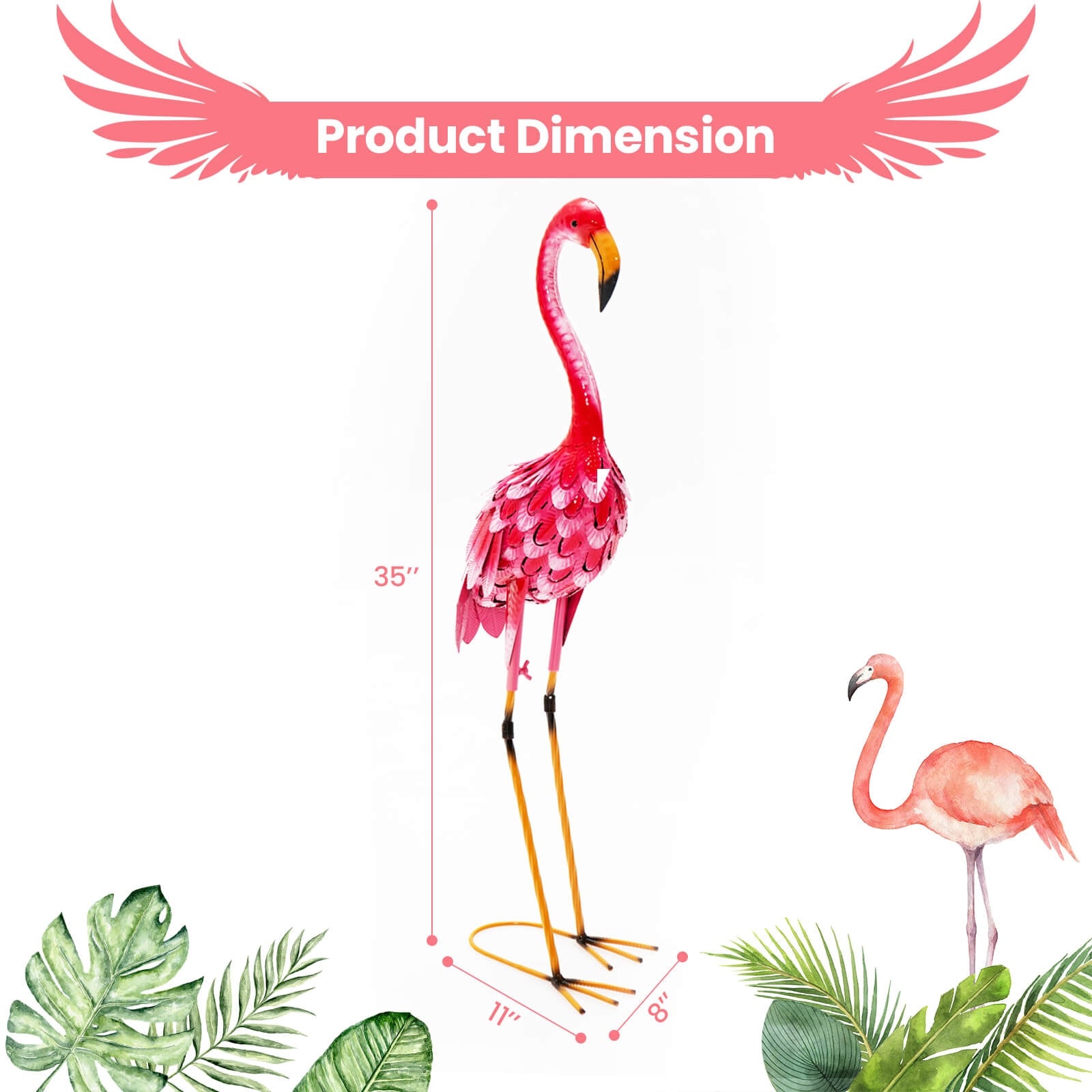 Flamingo Garden Statue Set, 2-Piece, Red Outdoor Decor at Gallery Canada