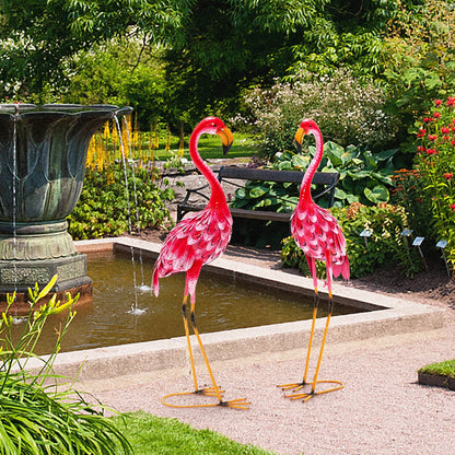 Flamingo Garden Statue Set, 2-Piece, Red Outdoor Decor at Gallery Canada