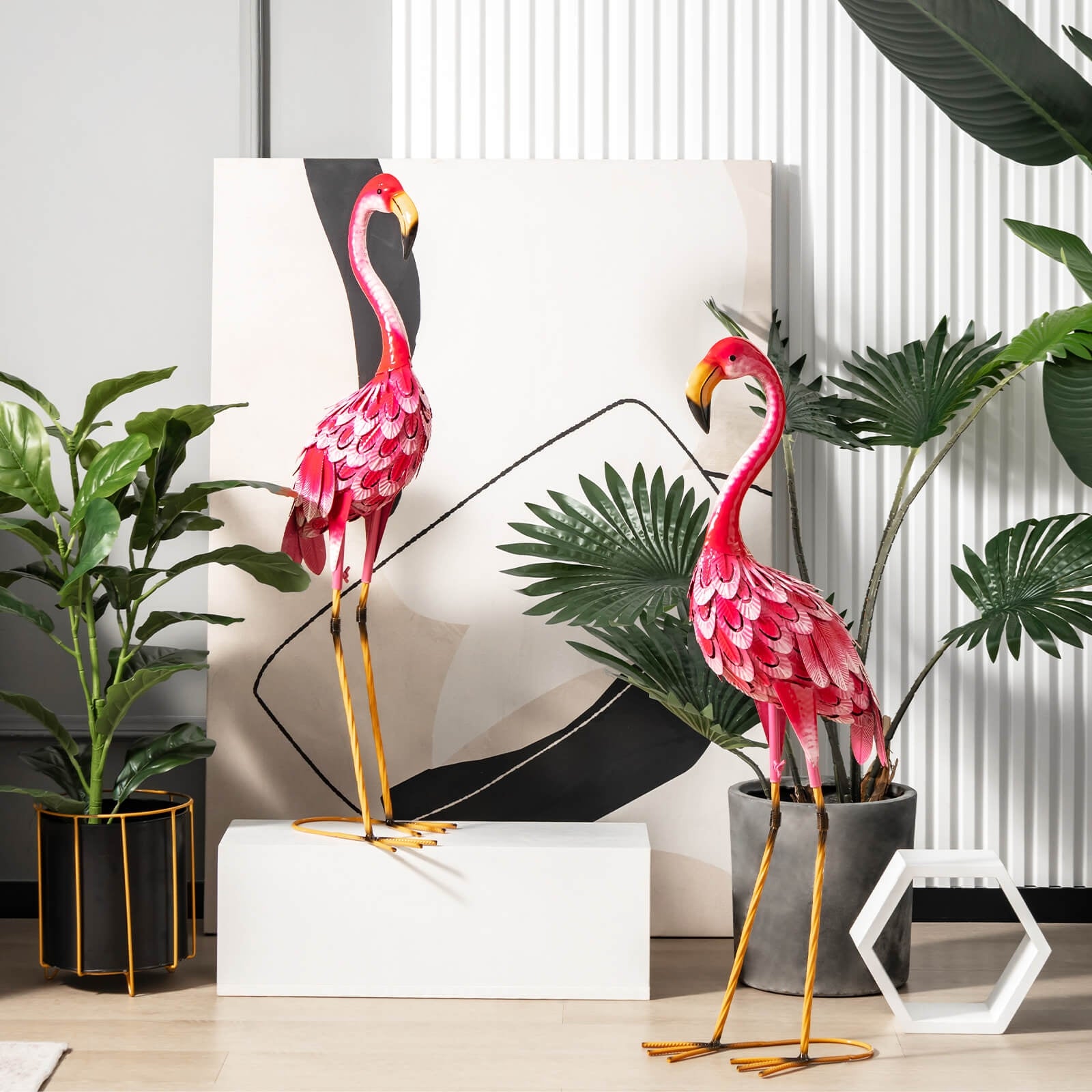 Flamingo Garden Statue Set, 2-Piece, Red Outdoor Decor at Gallery Canada
