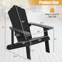 Thumbnail for Weather Resistant HIPS Outdoor Adirondack Chair with Cup Holder - Gallery View 4 of 12