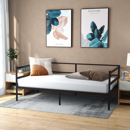 Twin Size Metal Daybed Frame for Living Room Bedroom, Black Trundle Bed Frame at Gallery Canada
