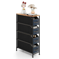 Thumbnail for Vertical Narrow Dresser with 4 Removable Fabric Drawers - Gallery View 1 of 9