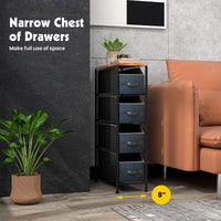 Thumbnail for Vertical Narrow Dresser with 4 Removable Fabric Drawers - Gallery View 6 of 9