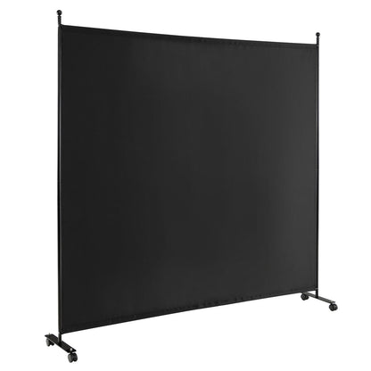 6 Feet Single Panel Rolling Room Divider, Black Room Dividers Black at Gallery Canada