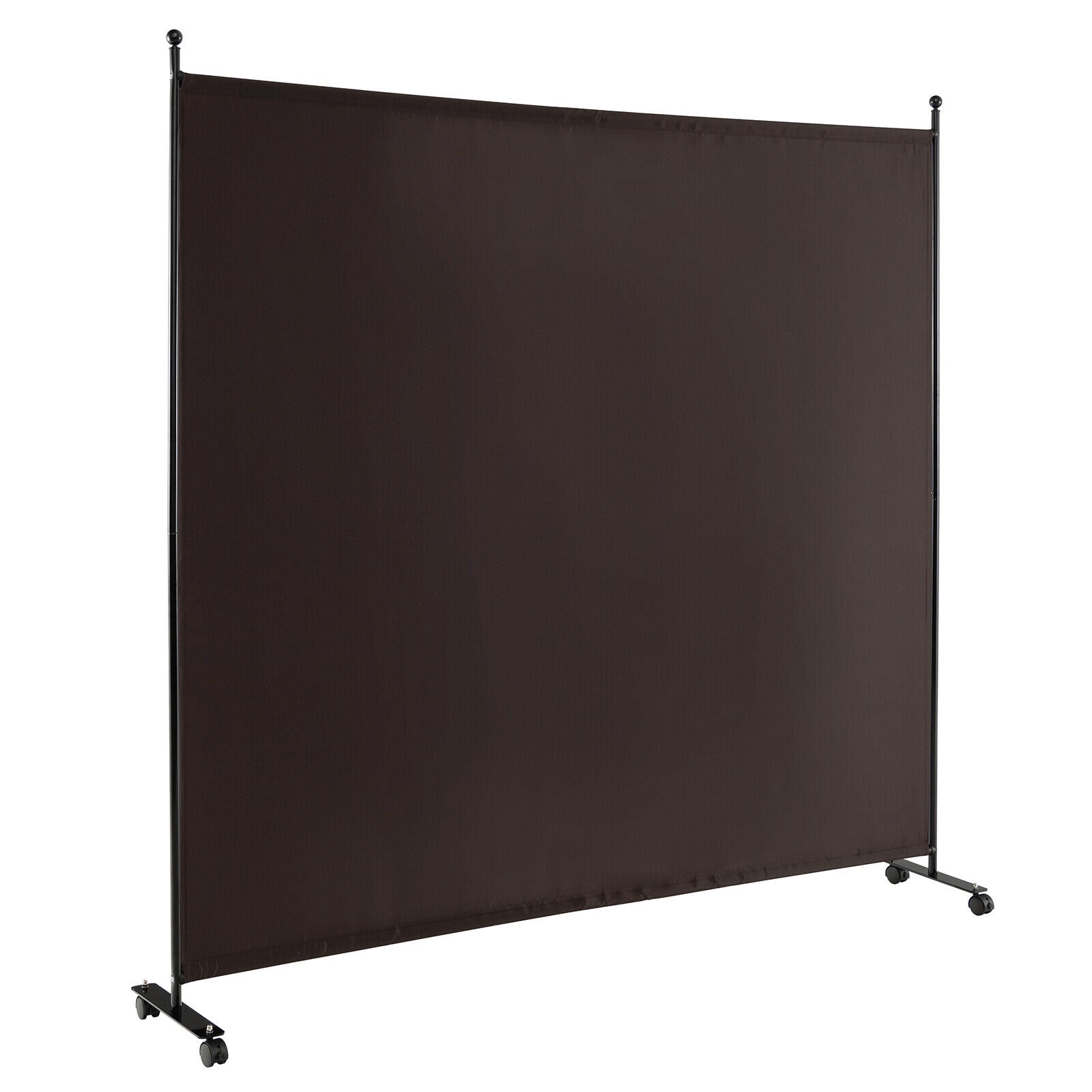 6 Feet Single Panel Rolling Room Divider with Smooth Wheels, Brown Room Dividers Brown at Gallery Canada