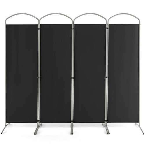 Folding 4-Panel Room Divider, Black