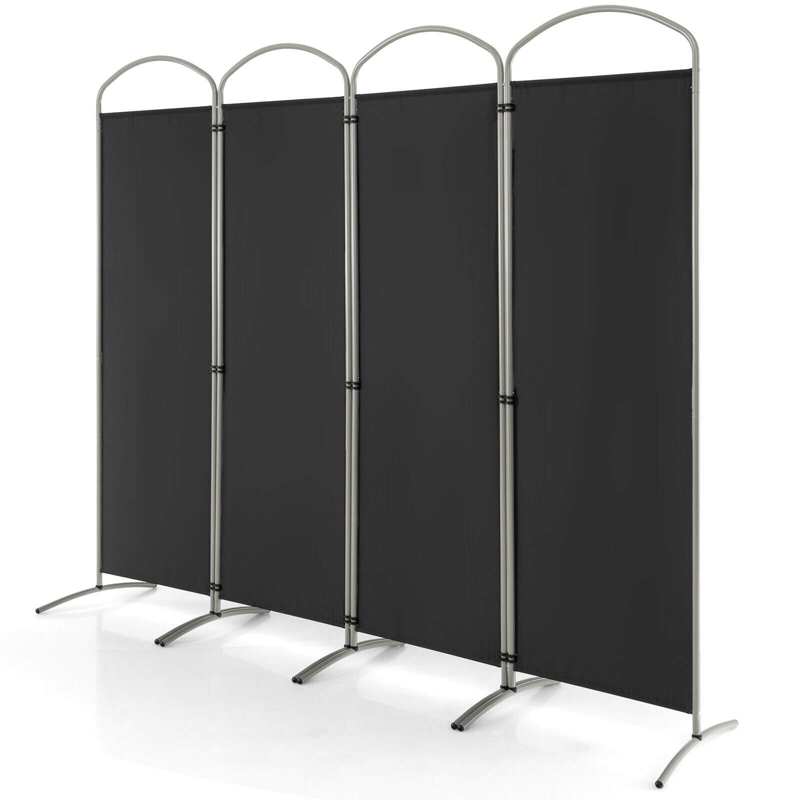 Folding 4-Panel Room Divider, Black Room Dividers at Gallery Canada
