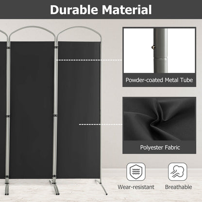 Folding 4-Panel Room Divider, Black Room Dividers at Gallery Canada