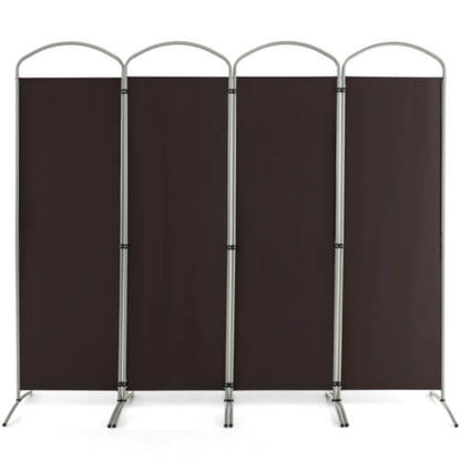 6.2Ft Folding 4-Panel Room Divider, Brown Room Dividers Brown at Gallery Canada