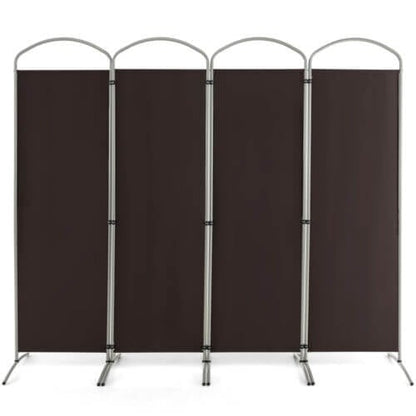 6.2Ft Folding 4-Panel Room Divider, Brown Room Dividers at Gallery Canada