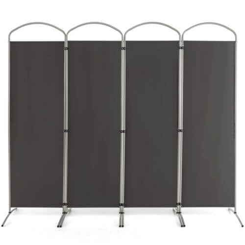 6.2Ft Folding 4-Panel Room Divider for Home Office Living Room , Gray at Gallery Canada