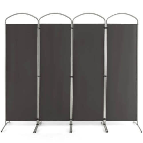 6.2Ft Folding 4-Panel Room Divider, Gray Room Dividers Gray at Gallery Canada