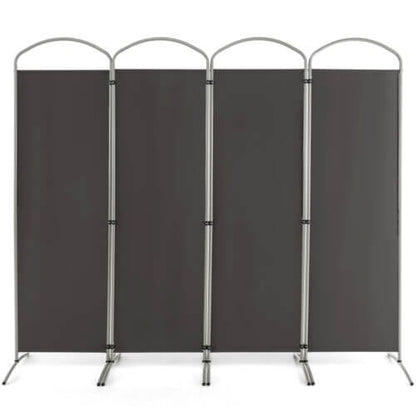6.2Ft Folding 4-Panel Room Divider, Gray Room Dividers Gray at Gallery Canada