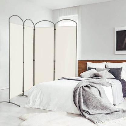 6.2Ft Folding 4-Panel Room Divider, White Room Dividers at Gallery Canada