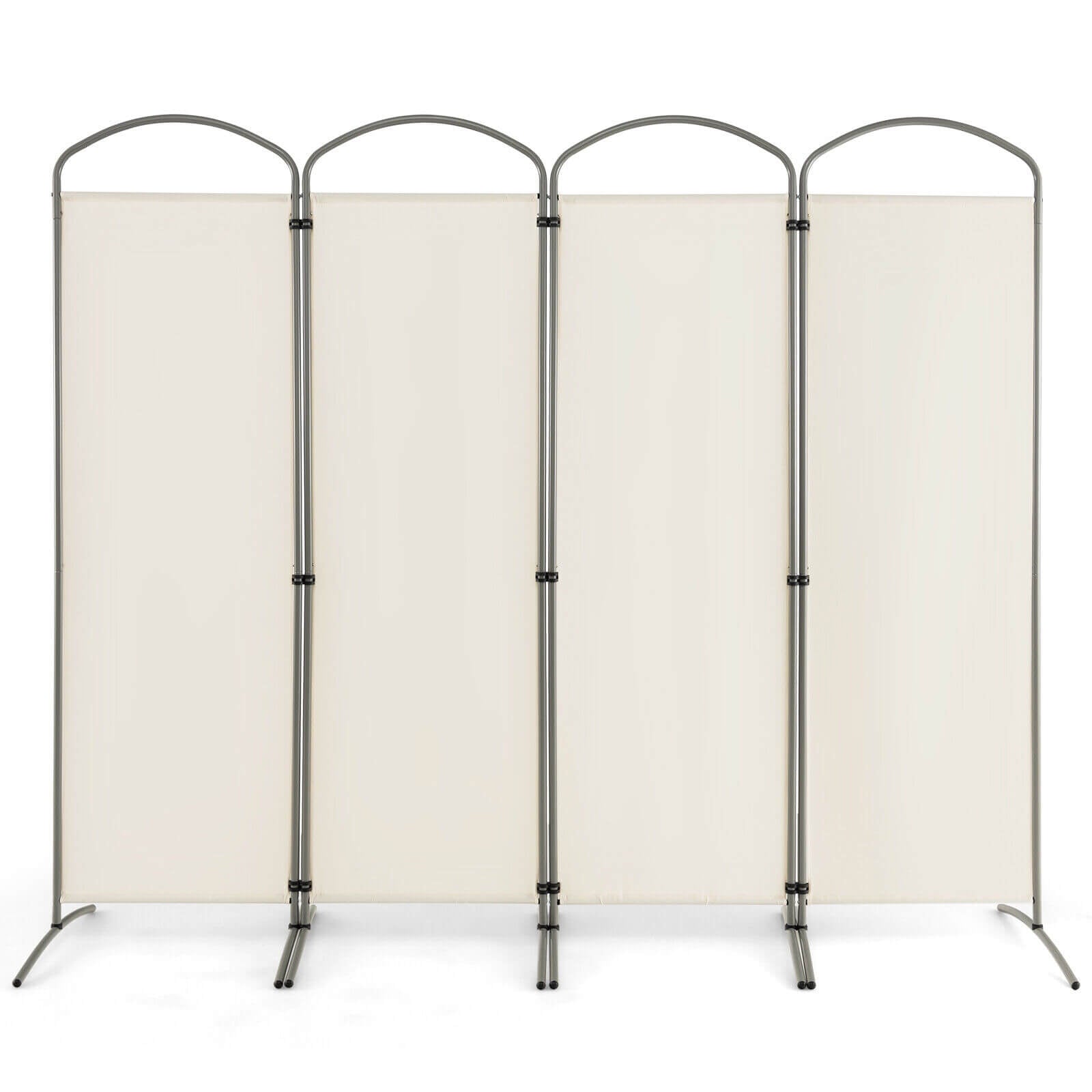 6.2Ft Folding 4-Panel Room Divider, White Room Dividers at Gallery Canada