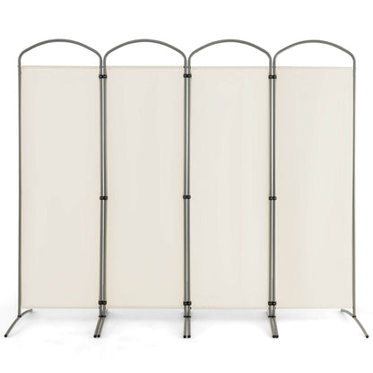 6.2Ft Folding 4-Panel Room Divider, White Room Dividers at Gallery Canada