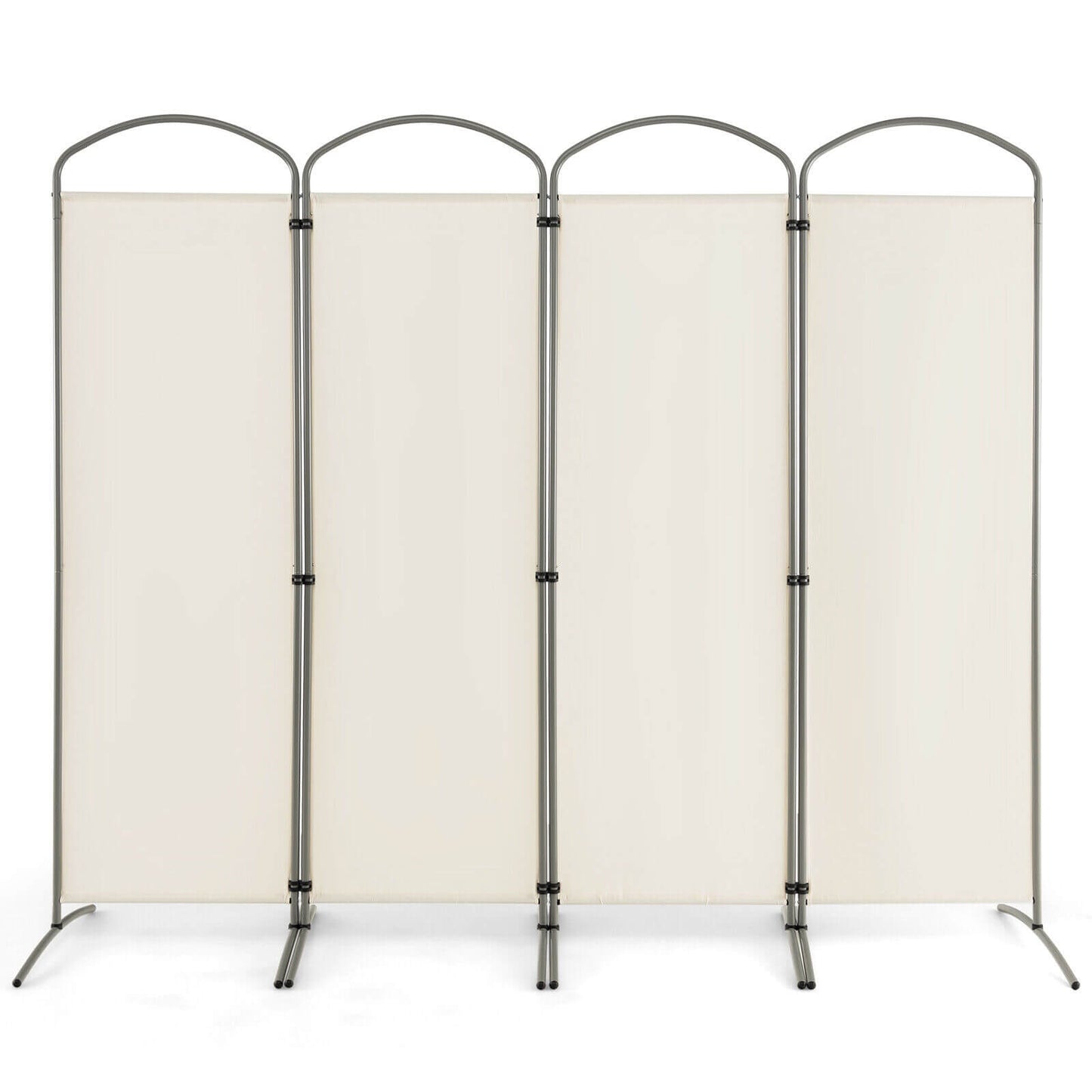 6.2Ft Folding 4-Panel Room Divider, White Room Dividers White at Gallery Canada