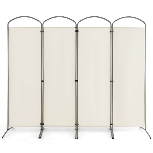 6.2Ft Folding 4-Panel Room Divider, White Room Dividers White at Gallery Canada