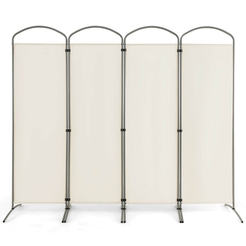 6.2Ft Folding 4-Panel Room Divider, White